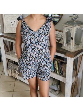 Miley Cyrus Max Azria blue combo romper